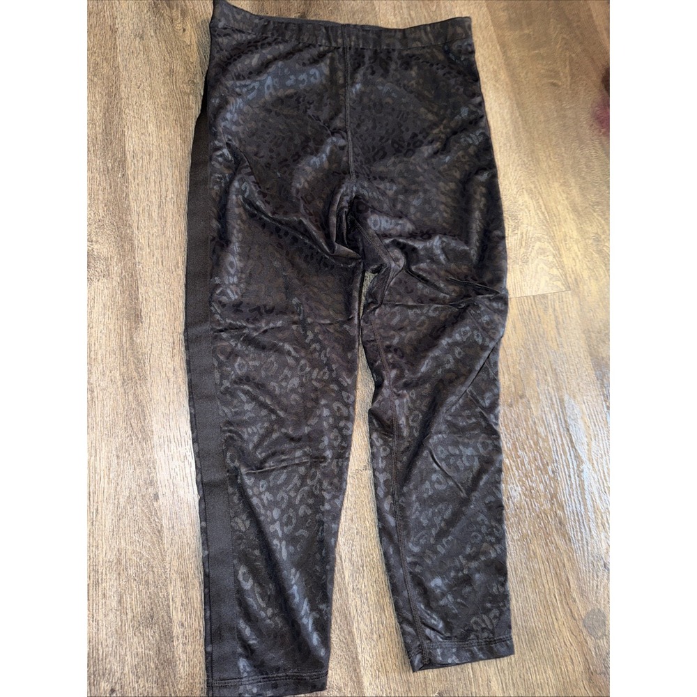 Victoria's Secret Sport Knockout Leggings Large Black Leopard Mesh See Through